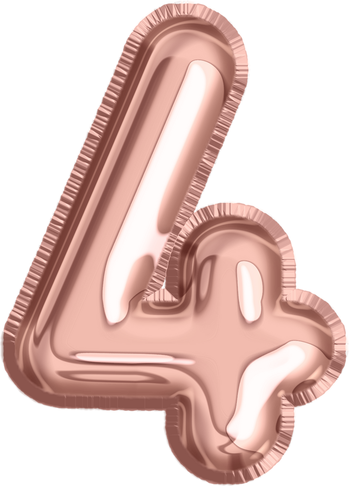 Rose gold balloon number 4