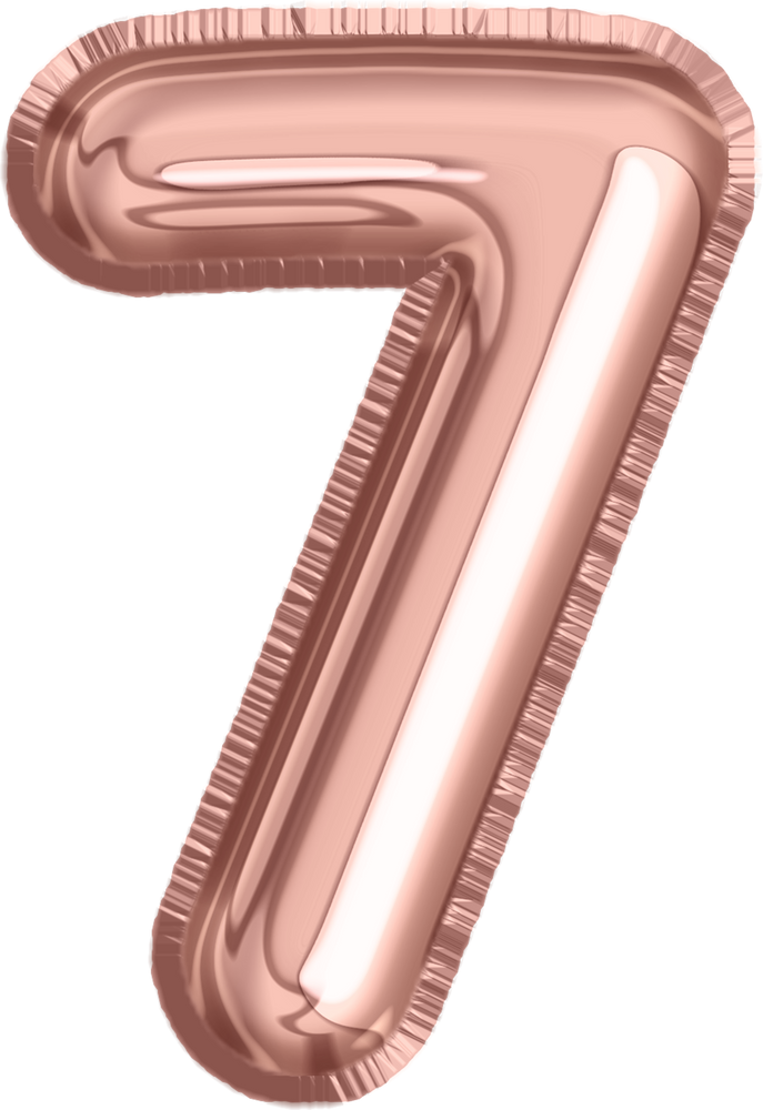 Rose gold balloon number 7